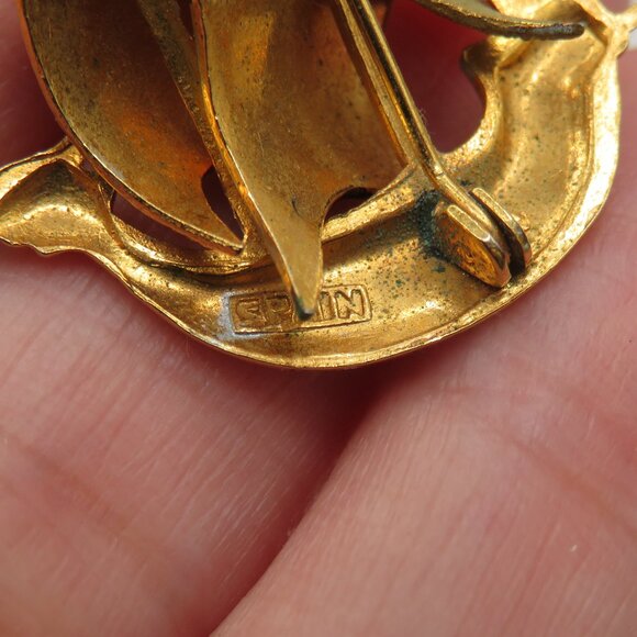 Vintage Damascene Spanish Galleon Ship Brooch - Picture 5 of 7